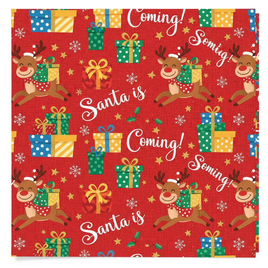Personalized Christmas Wrapping Paper - design playful christmas paper | Custom AI Design | Wrapelle