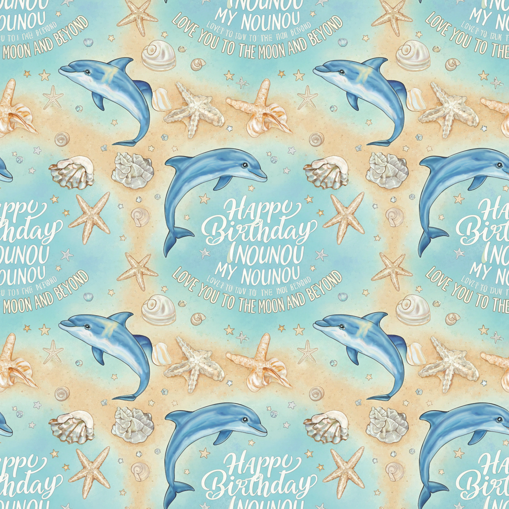 Personalized Birthday Wrapping Paper - happy birthday nounou, 