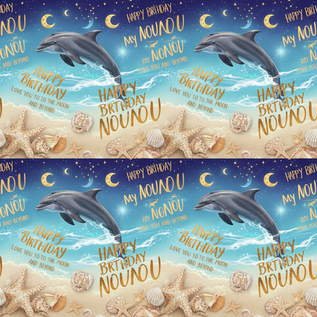 Personalized Birthday Wrapping Paper - happy birthday nounou, 