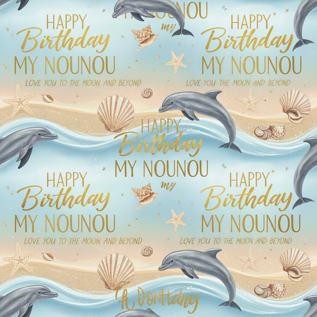Personalized Birthday Wrapping Paper - happy birthday nounou, 