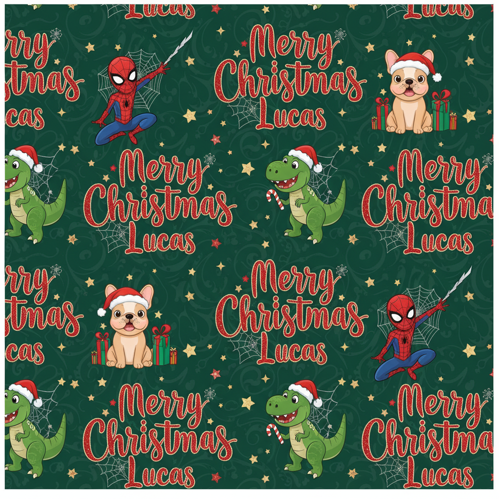 Personalized Christmas Wrapping Paper - merry christmas lucas disney | Custom AI Design | Wrapelle