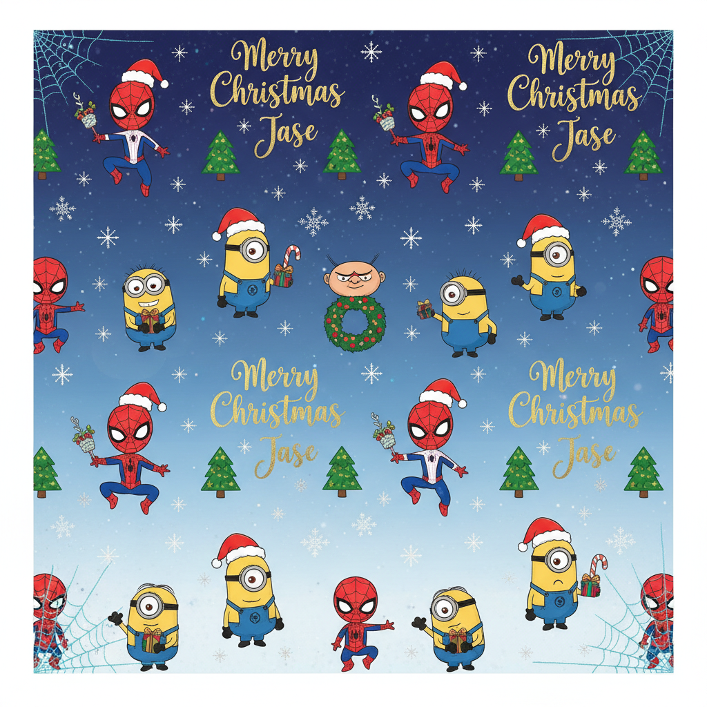 Personalized Christmas Wrapping Paper - merry christmas jase year | Custom AI Design | Wrapelle