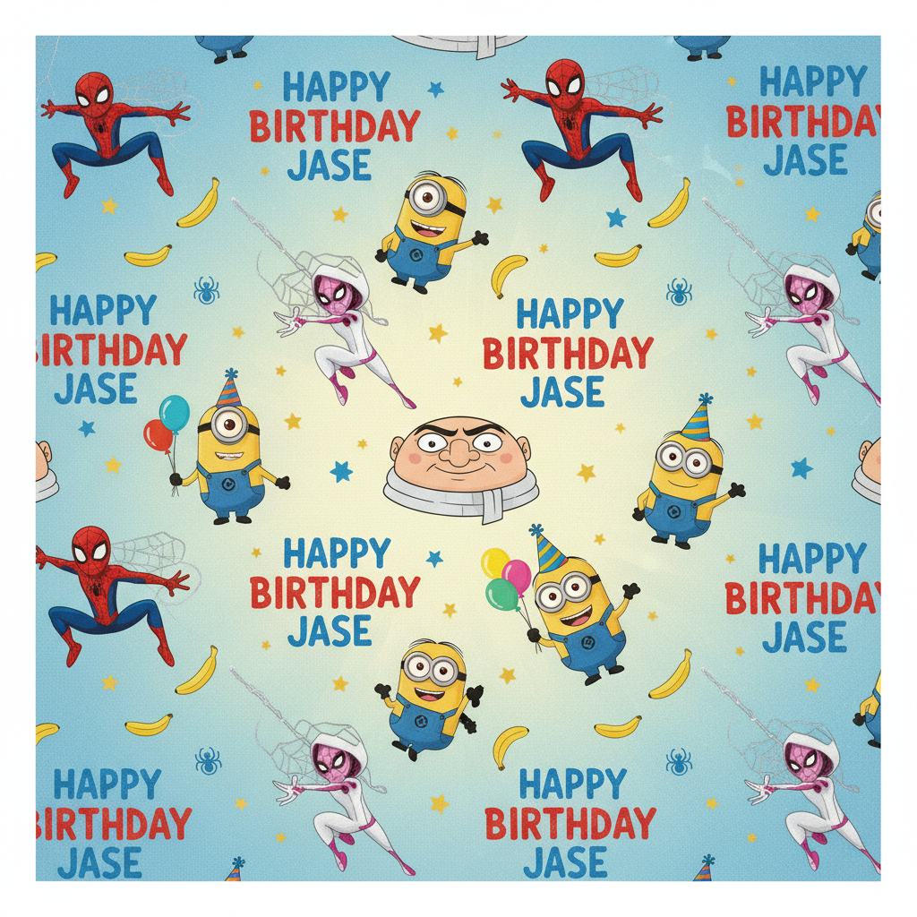 Personalized Christmas Wrapping Paper - happy birthday jase year | Custom AI Design | Wrapelle