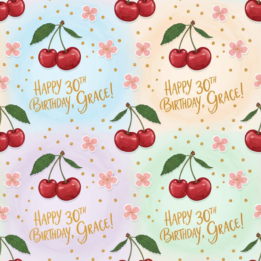 Personalized Birthday Wrapping Paper - make happy 30th birthday, | Custom AI Design | Wrapelle