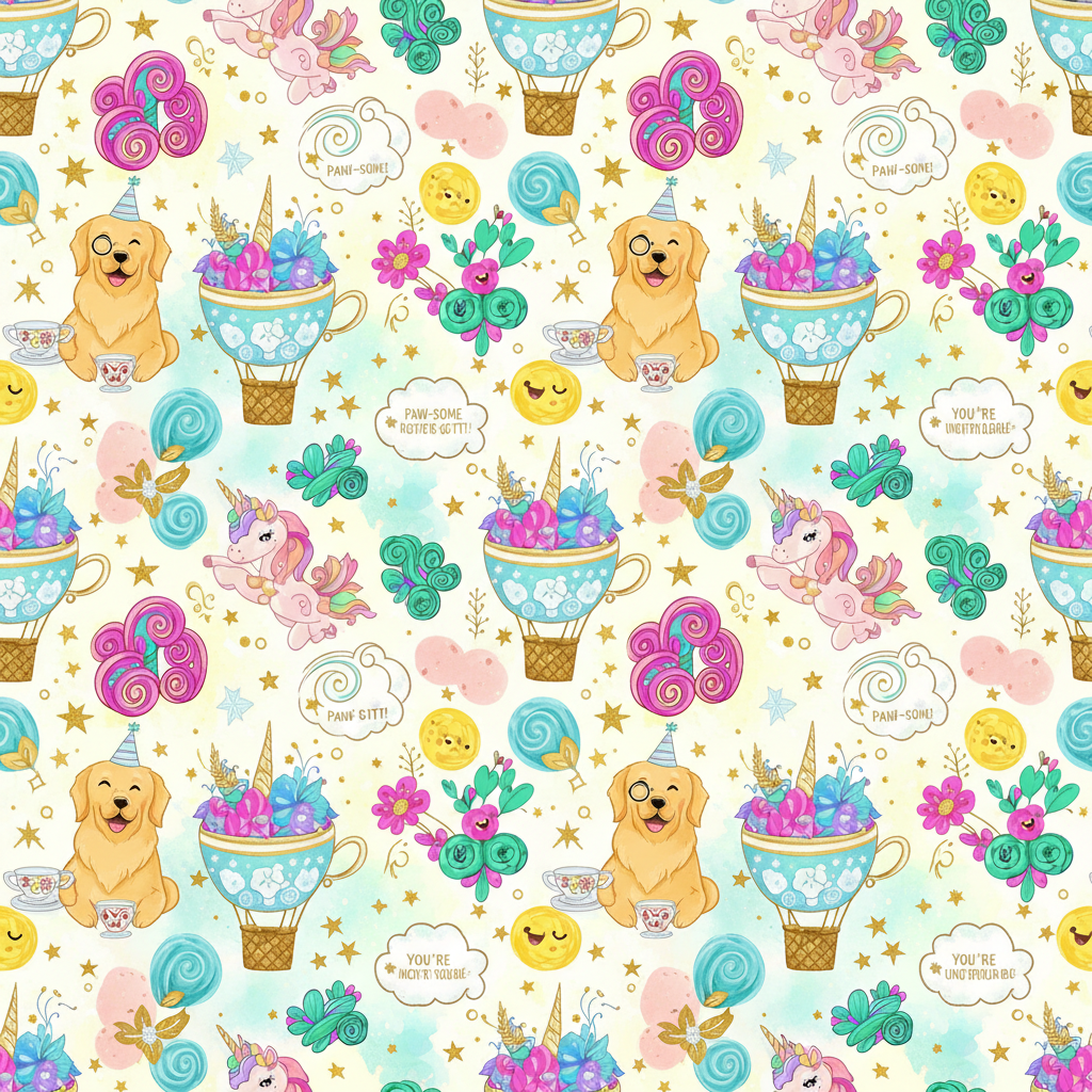 Personalized Christmas Wrapping Paper - whimsical, whitty bright! | Custom AI Design | Wrapelle