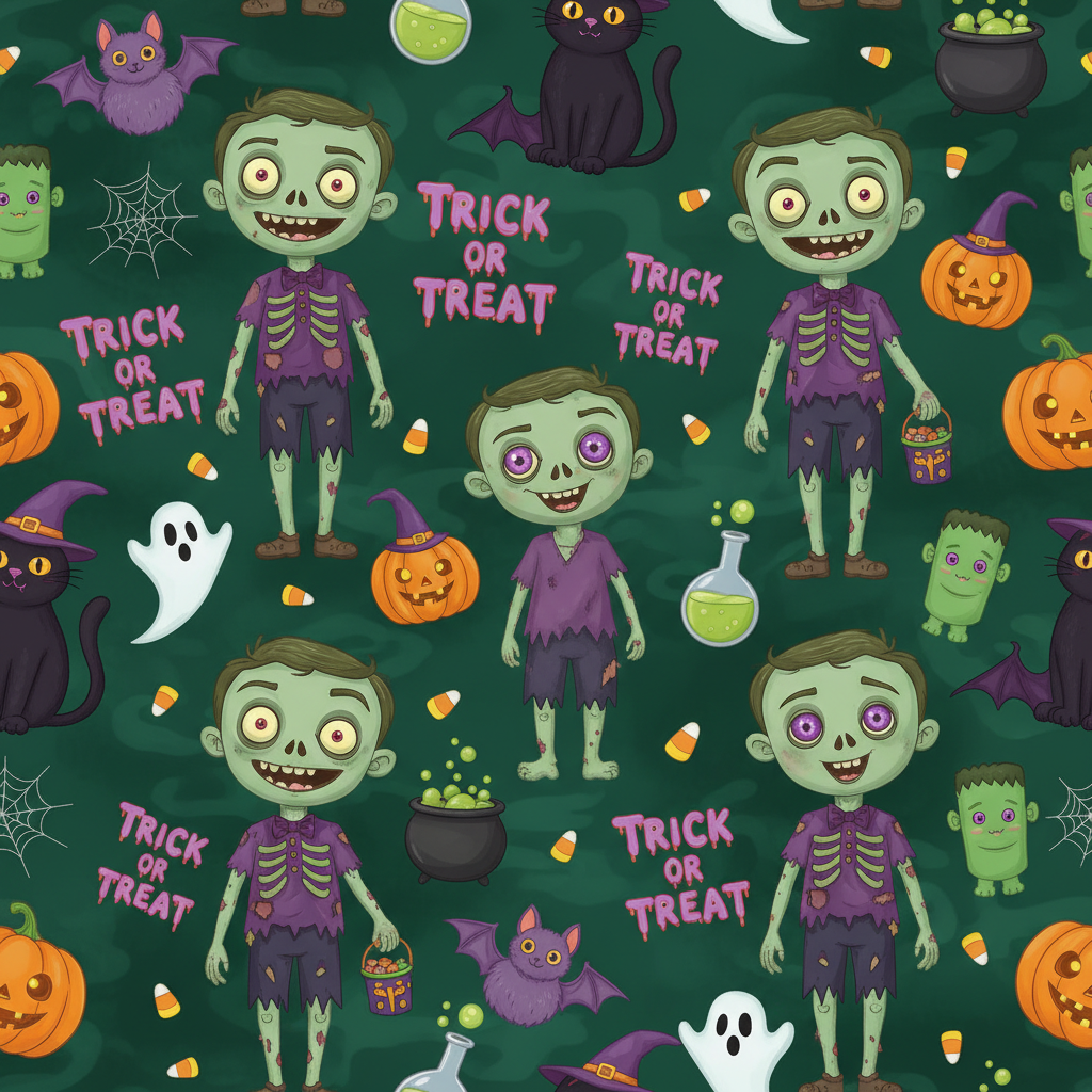 Personalized Halloween Wrapping Paper - want feature boys have | Custom AI Design | Wrapelle