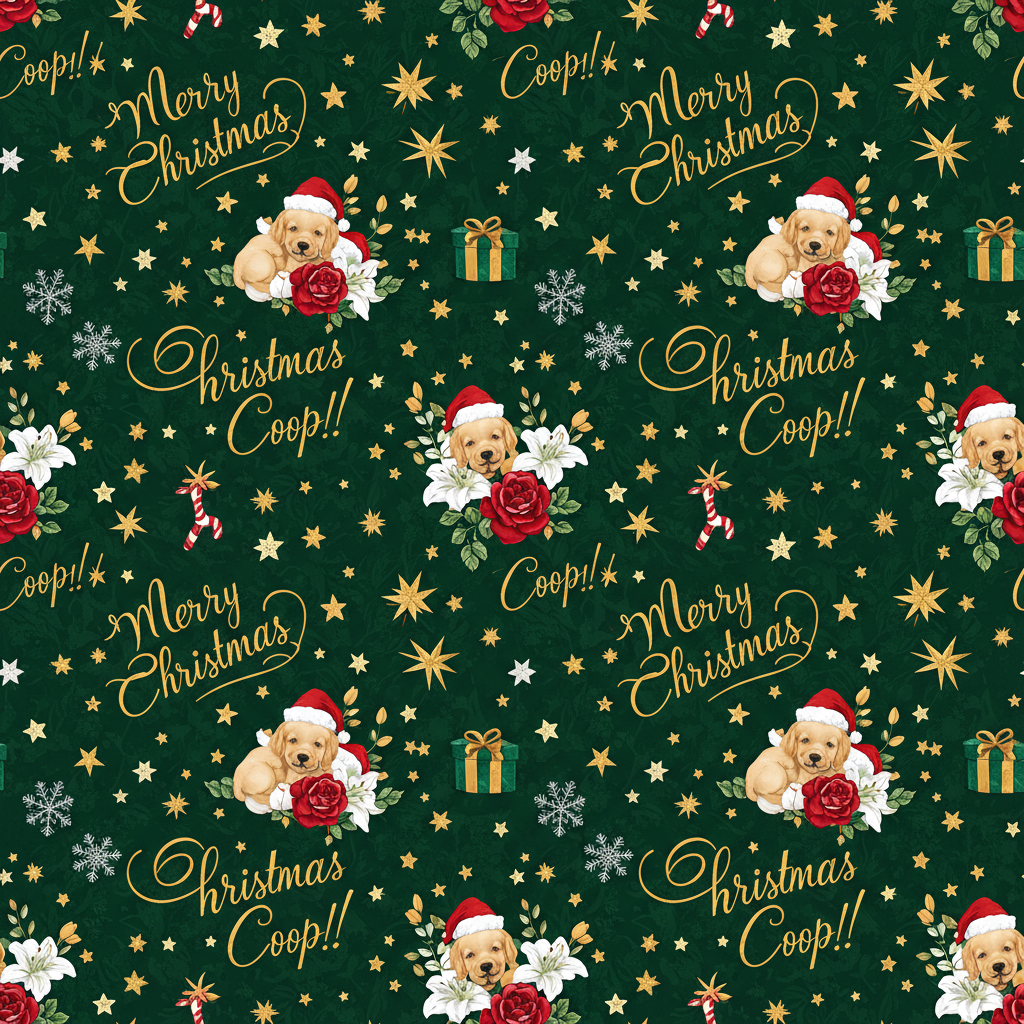 Personalized Christmas Wrapping Paper - merry christmas coop!! | Custom AI Design | Wrapelle