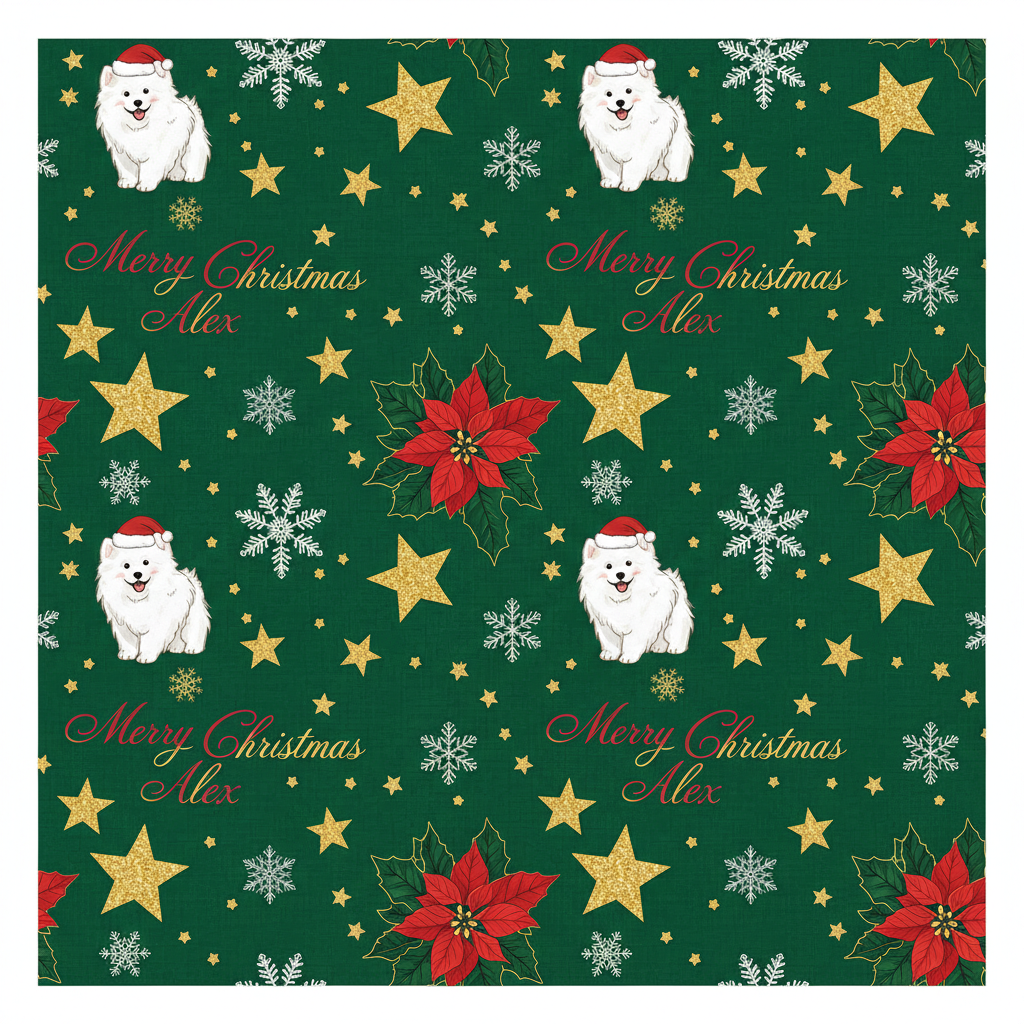 Personalized Christmas Wrapping Paper - merry christmas alex | Custom AI Design | Wrapelle