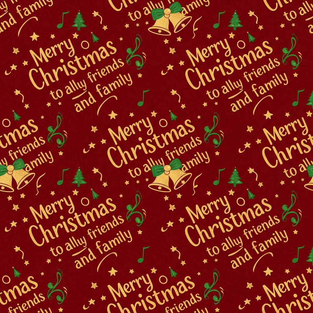 Personalized Christmas Wrapping Paper - “merry christmas friends family” | Custom AI Design | Wrapelle