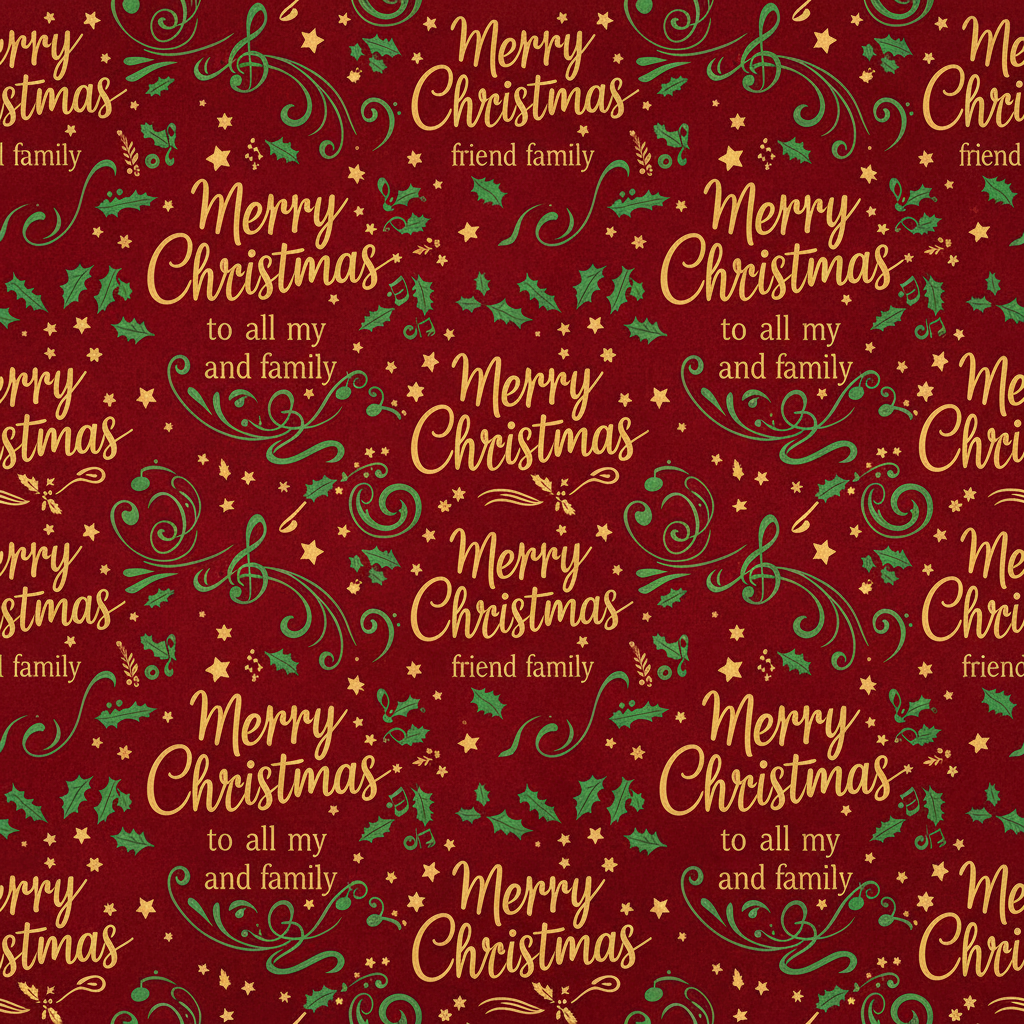 Personalized Christmas Wrapping Paper - “merry christmas friends family” | Custom AI Design | Wrapelle