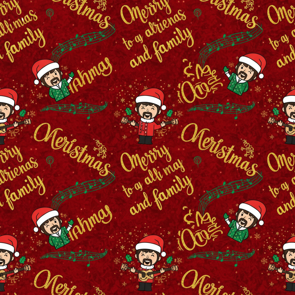Personalized Christmas Wrapping Paper - “merry christmas friends family” | Custom AI Design | Wrapelle