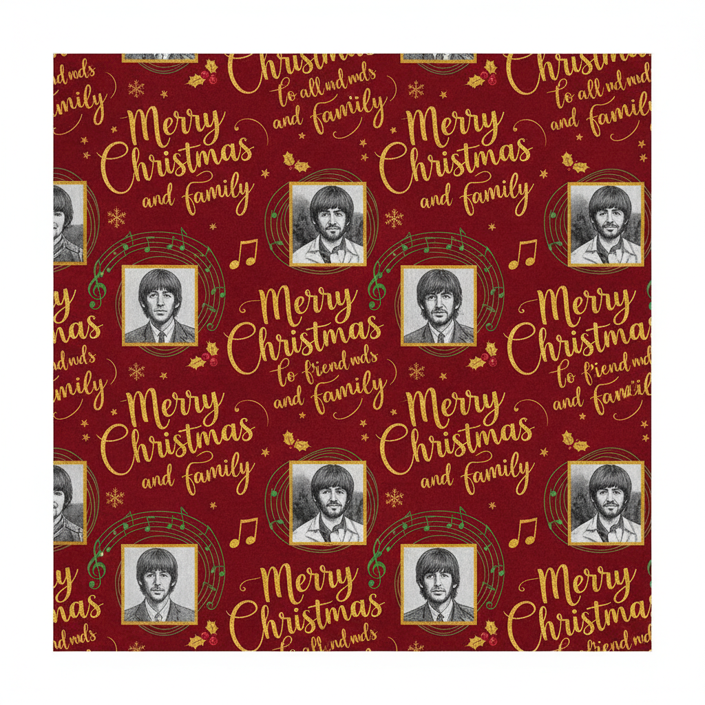 Personalized Christmas Wrapping Paper - design “merry christmas friends | Custom AI Design | Wrapelle
