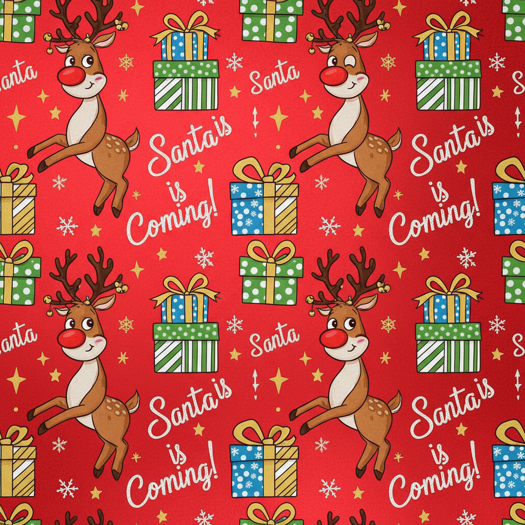 Personalized Christmas Wrapping Paper - design playful christmas paper | Custom AI Design | Wrapelle