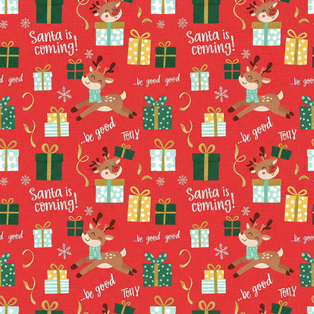 Personalized Christmas Wrapping Paper - design playful christmas paper | Custom AI Design | Wrapelle