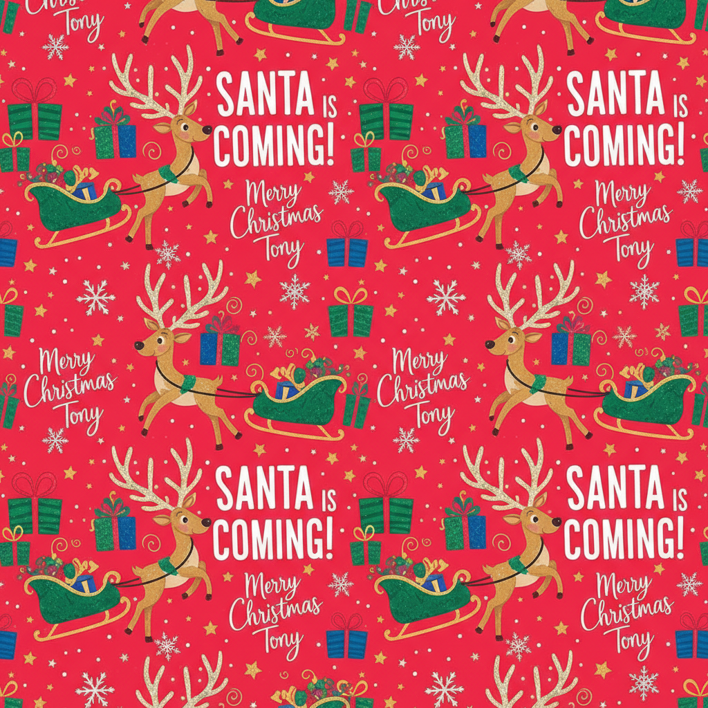 Personalized Christmas Wrapping Paper - design playful christmas paper | Custom AI Design | Wrapelle