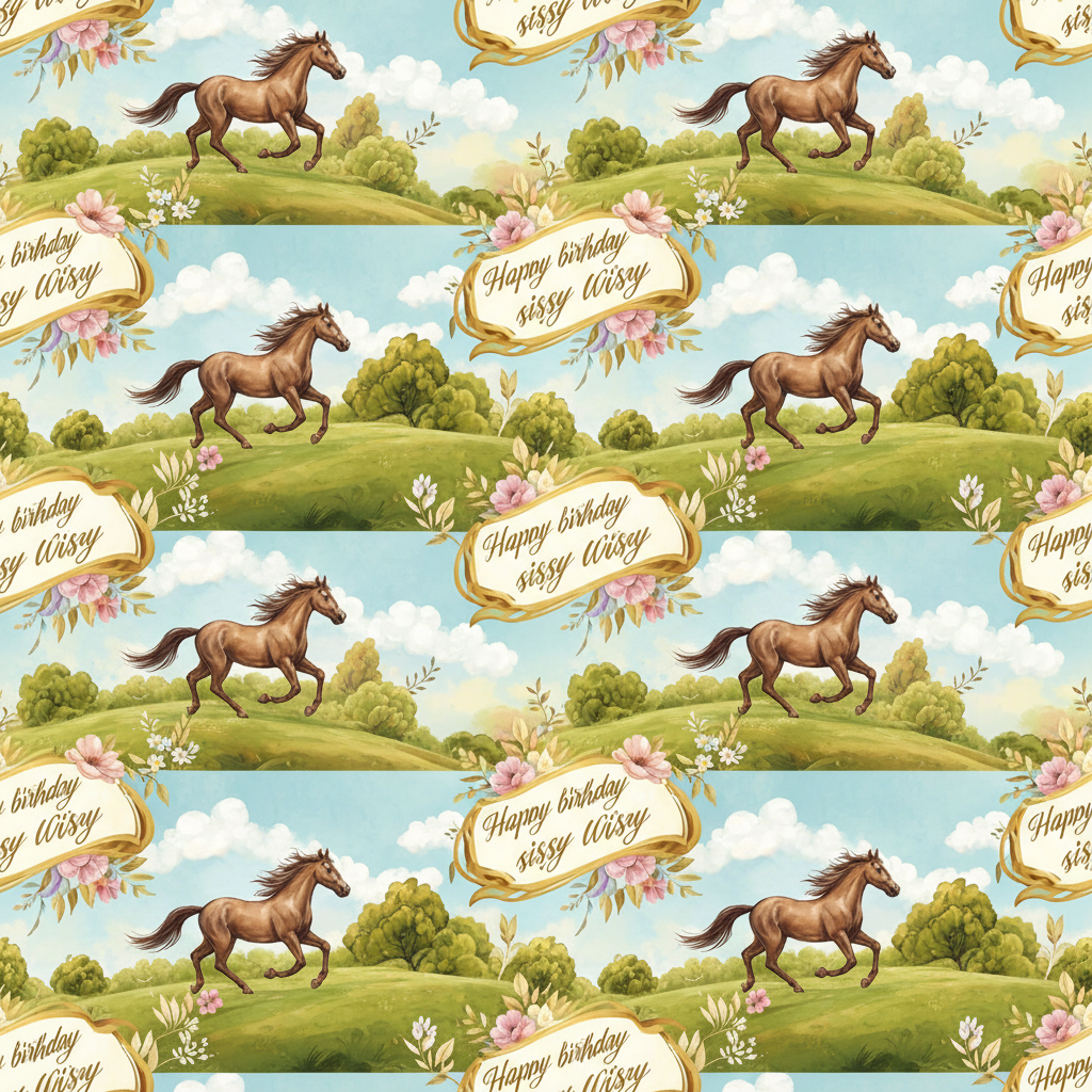 Personalized Birthday Wrapping Paper - happy birthday sissy wissy | Custom AI Design | Wrapelle
