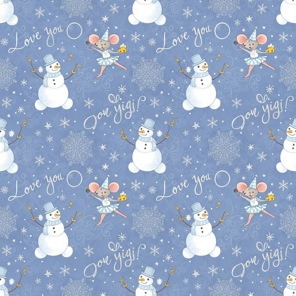 Personalized Christmas Wrapping Paper - love gigi! dancing, yummy | Custom AI Design | Wrapelle