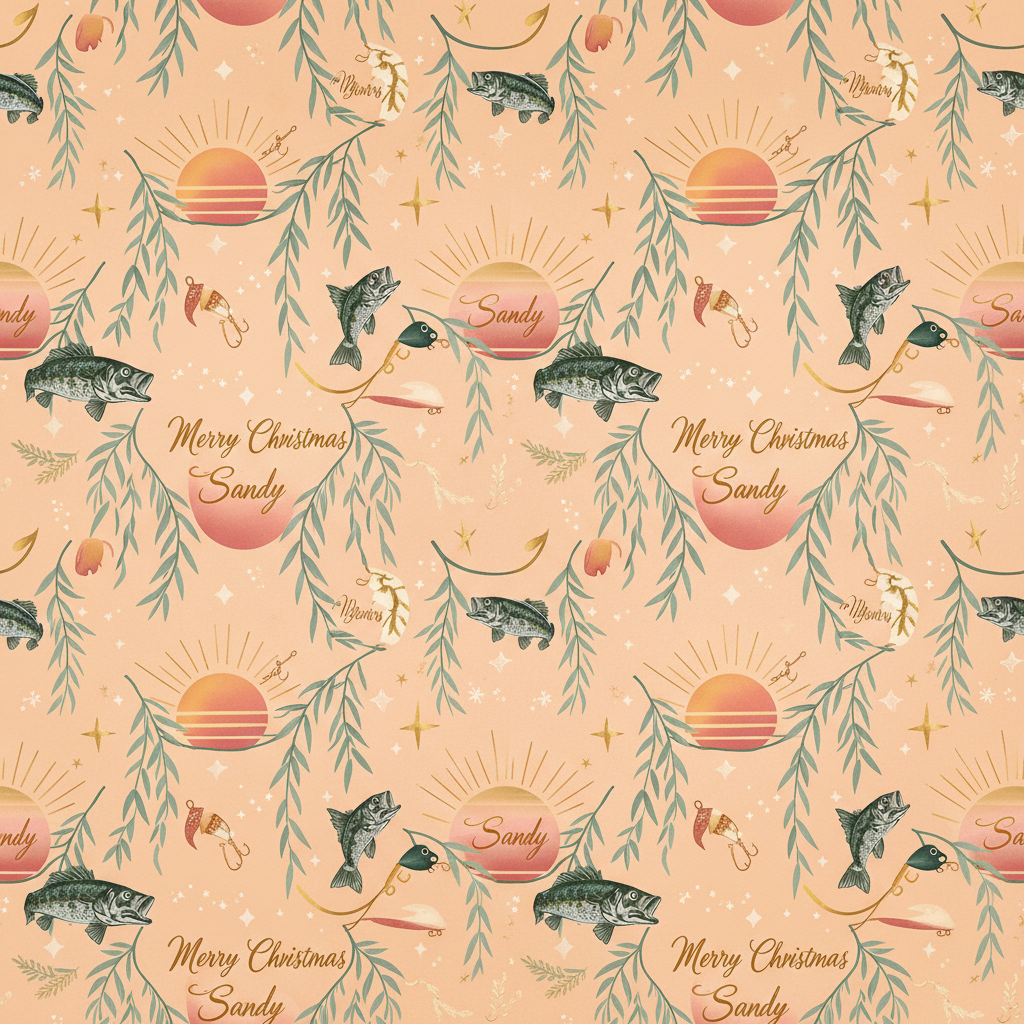 Personalized Christmas Wrapping Paper - merry christmas sandy surrounded | Custom AI Design | Wrapelle