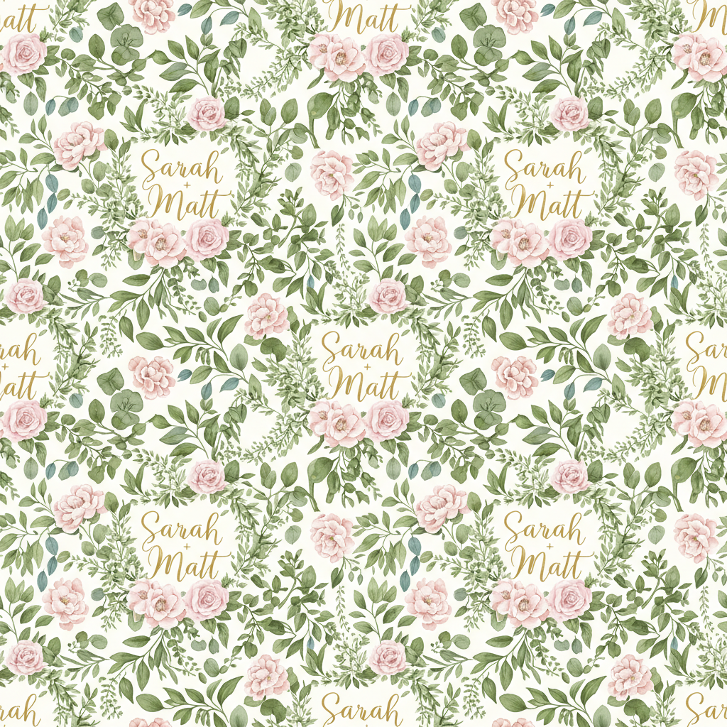 Personalized Wedding Wrapping Paper - friends getting married! want | Custom AI Design | Wrapelle
