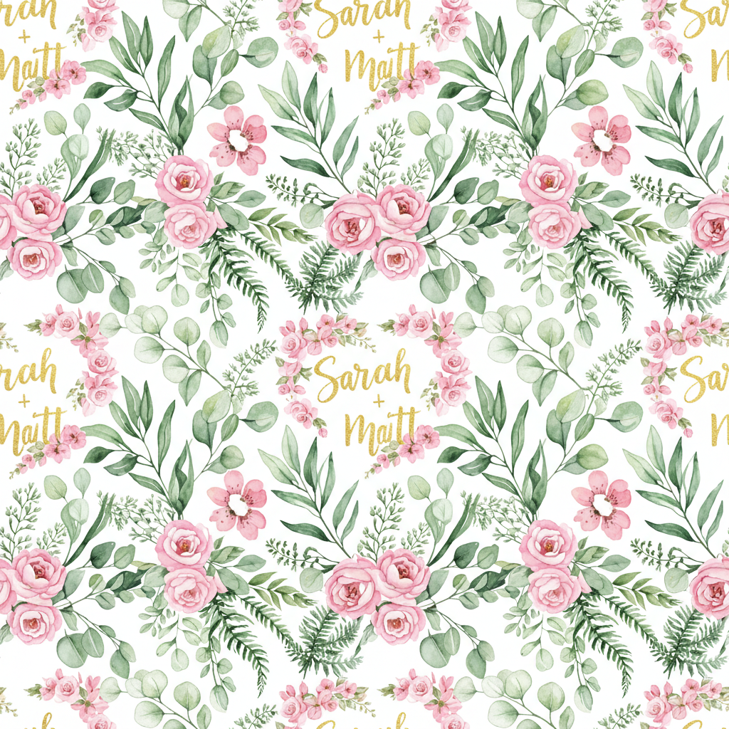 Personalized Wedding Wrapping Paper - friends getting married! want | Custom AI Design | Wrapelle