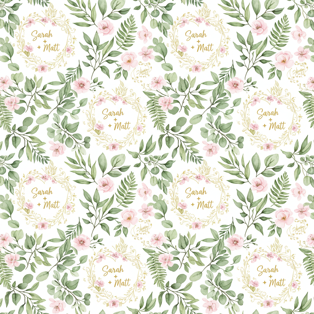 Personalized Wedding Wrapping Paper - friends getting married! want | Custom AI Design | Wrapelle