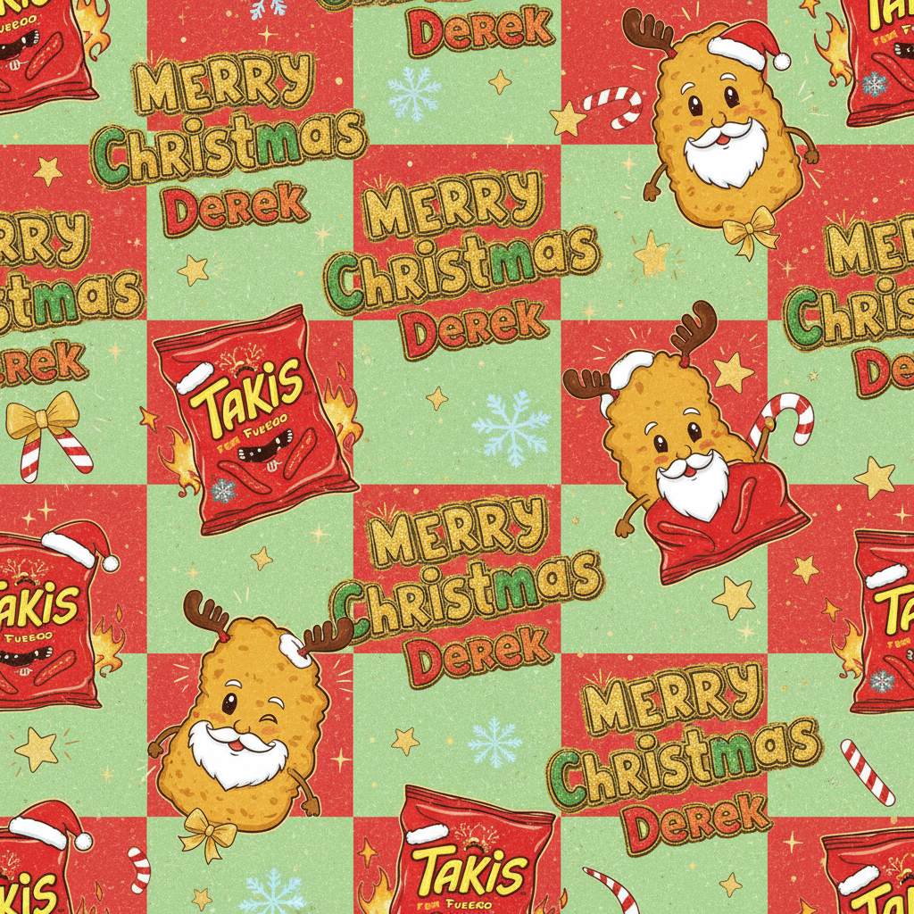 Personalized Birthday Wrapping Paper - create fun, seamless christmas-themed | Custom AI Design | Wrapelle