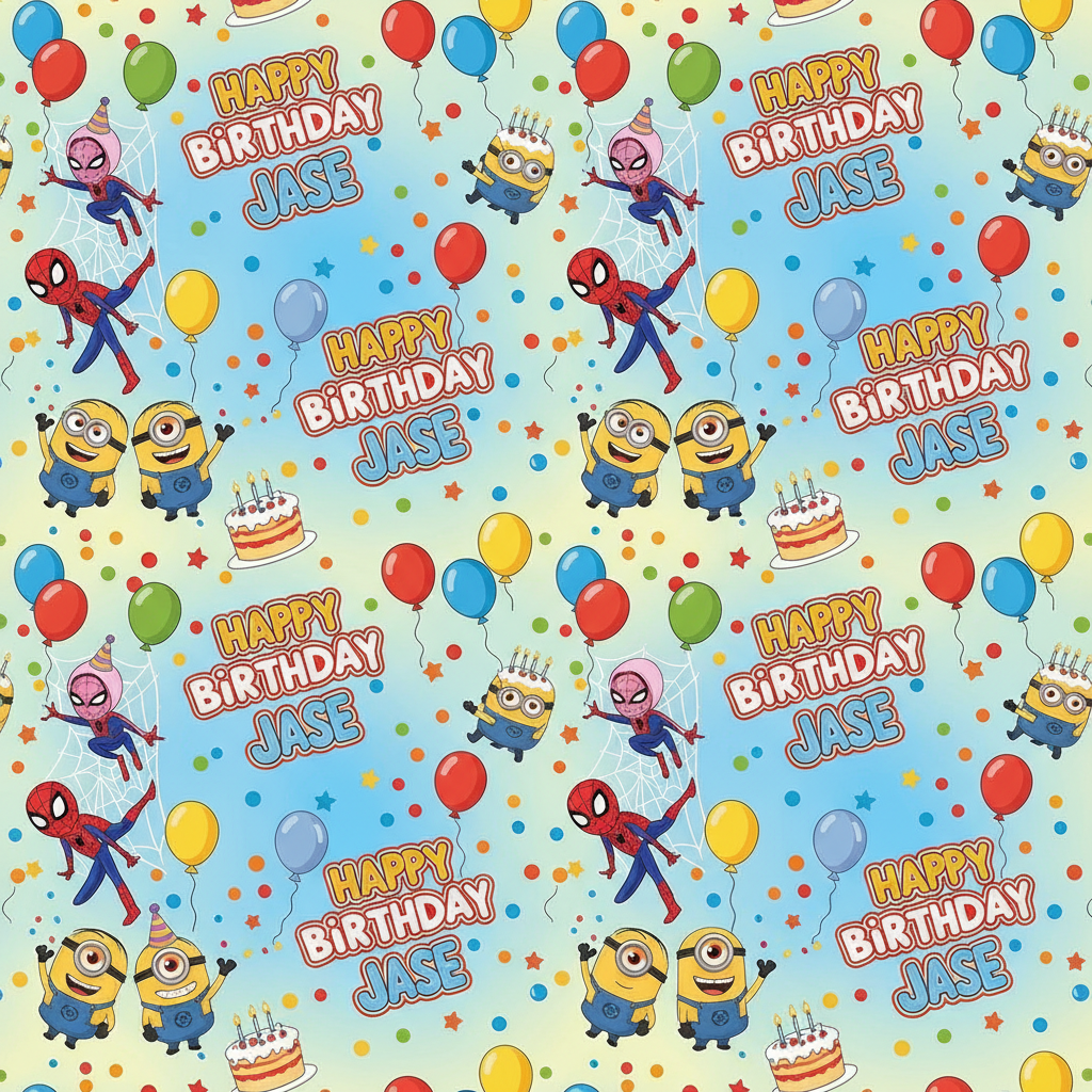 Personalized Christmas Wrapping Paper - create seamless, high-resolution (minimum | Custom AI Design | Wrapelle