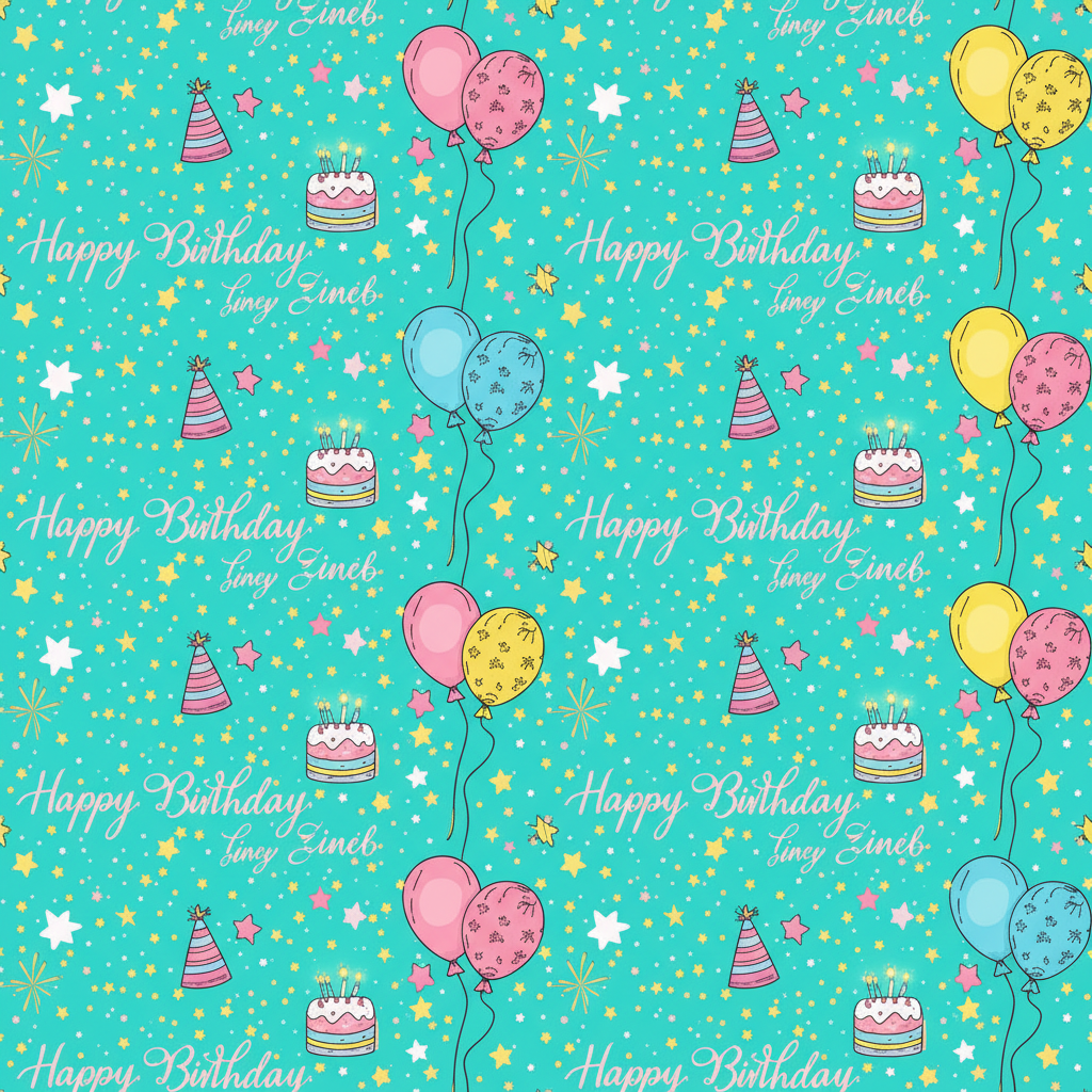 Personalized Birthday Wrapping Paper - imagine vibrant festive wrapping | Custom AI Design | Wrapelle