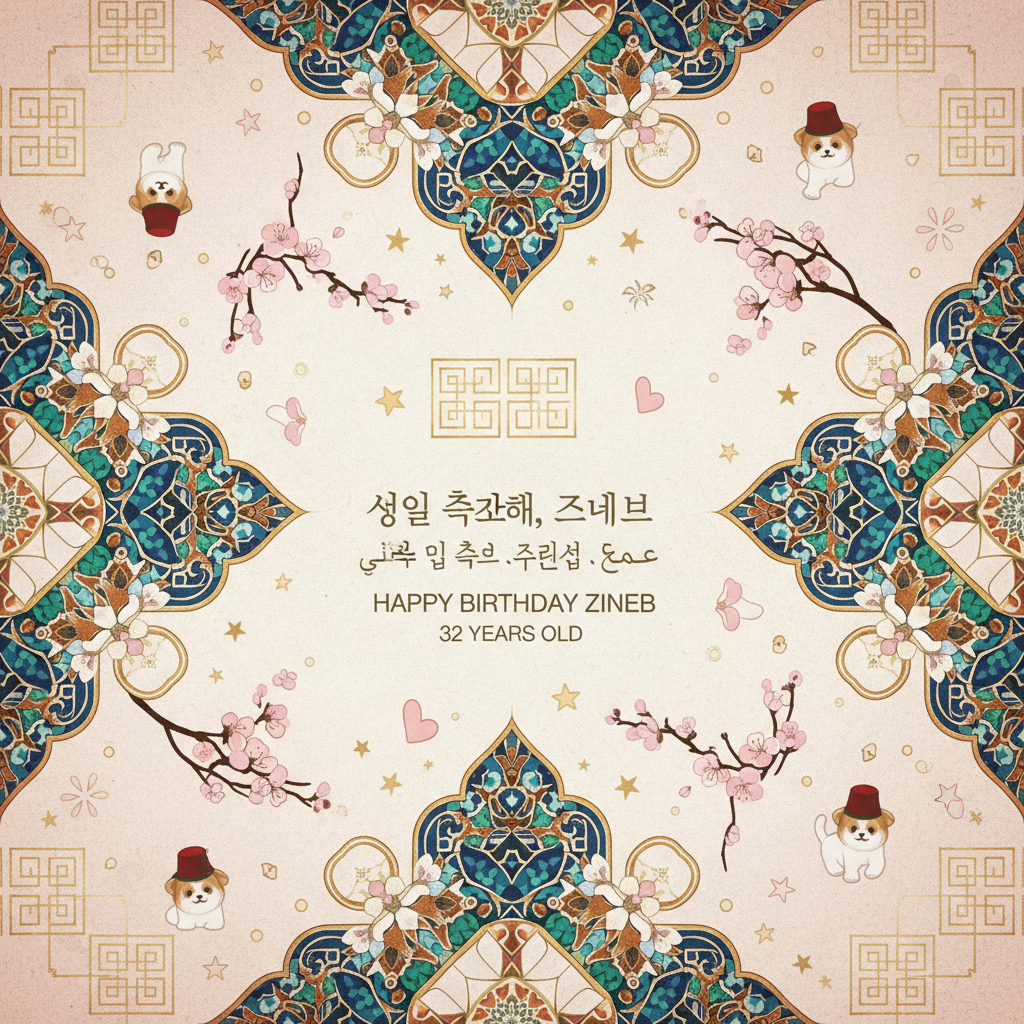 Personalized Birthday Wrapping Paper - zineb years like korean | Custom AI Design | Wrapelle