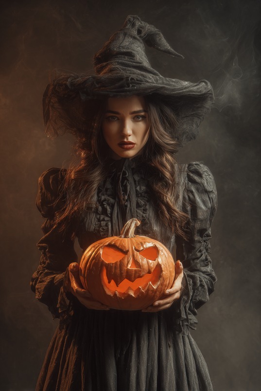 Enchanting Witch-Themed Custom Portrait - Personalized Canvas | Premium Canvas Portraits